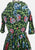 Emerald Rose Print Cotton Dress 1950s 'VIP'