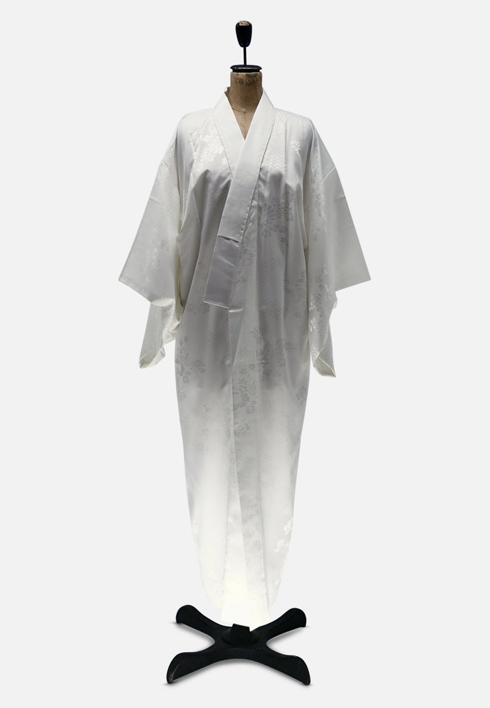 Vintage Clothing - Lily White Kimono Long 'VIP' - Painted Bird Vintage Boutique & The Aviary - Kimono