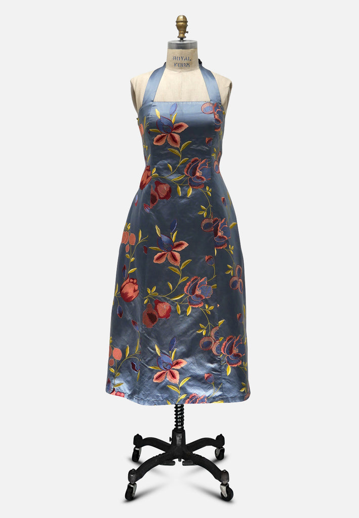 Vintage Clothing - Embroidered Blues Dress ND - Painted Bird Vintage Boutique & The Aviary - Dresses
