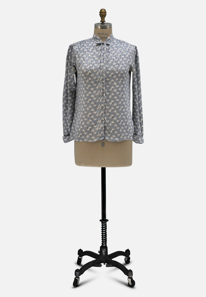 Michele Valery Silk Dandelion Print Blouse