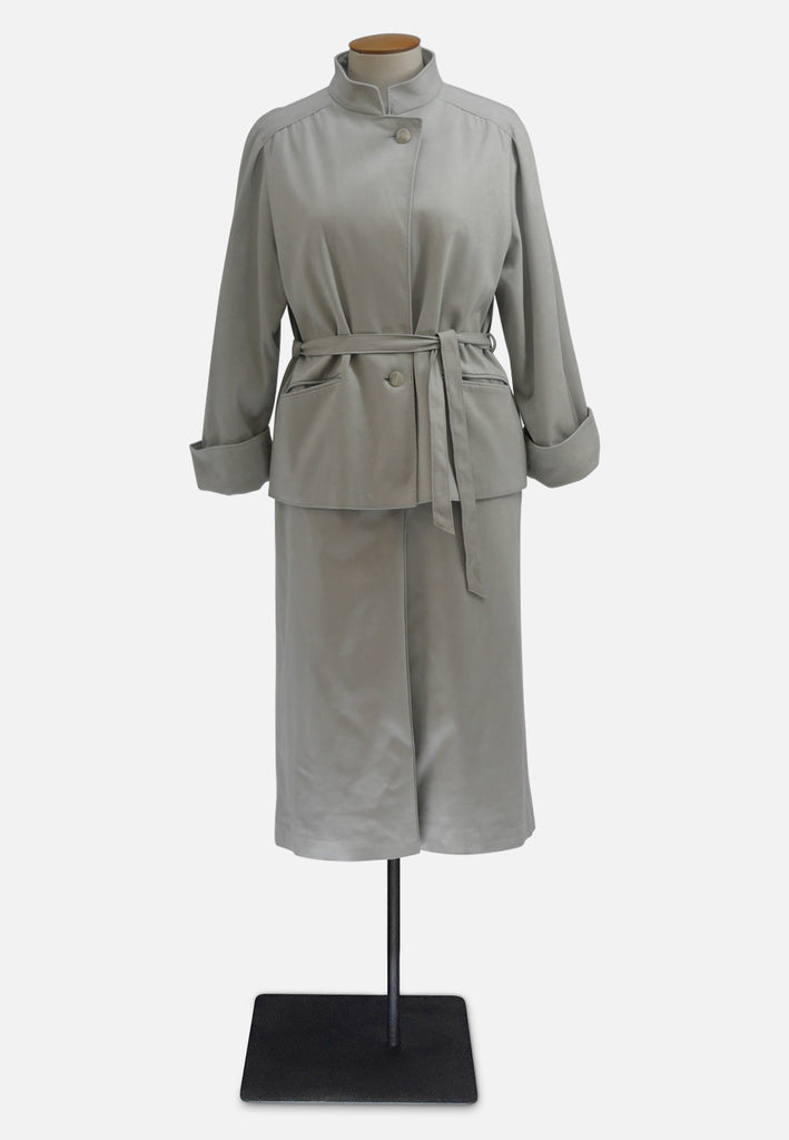 Grey Faux Suede Vintage Two-Piece Suit 'VIP'