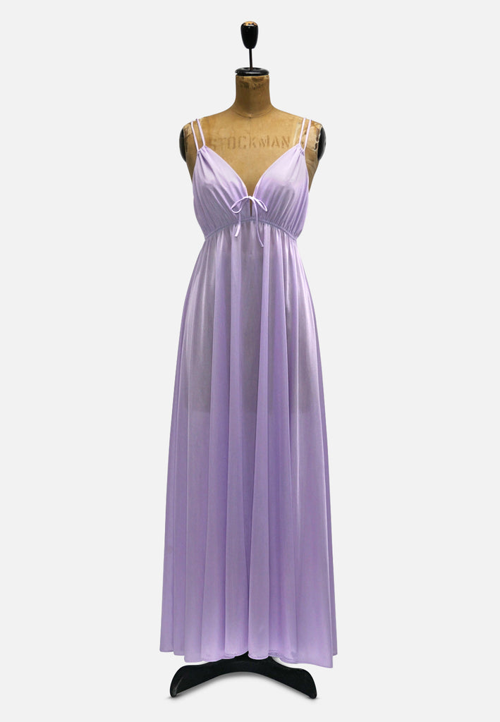 Erica-Loren New York 1970s Lavender Maxi Nightgown 'VIP'