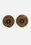 Hammered Brass and Amethyst Cabochon Clip-On Earrings 'VIP'