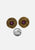 Hammered Brass and Amethyst Cabochon Clip-On Earrings 'VIP'