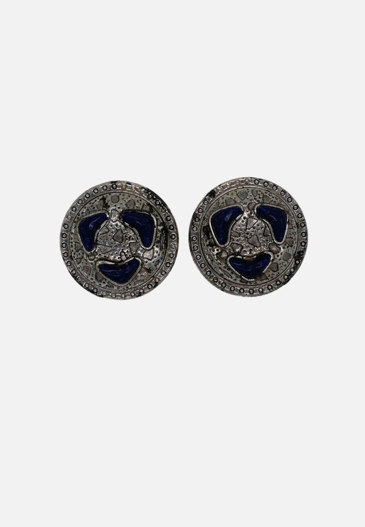 Vintage Clothing - Blue clip - Painted Bird Vintage Boutique & The Aviary - Earrings