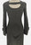 Olive Green Textured Shift Dress with Asymmetric Collar 'VIP'