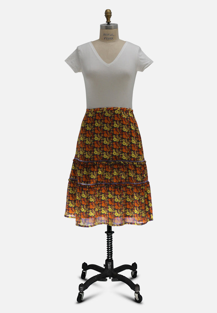 Vintage Clothing - Springtime Tier Skirt - Painted Bird Vintage Boutique & The Aviary - Dresses