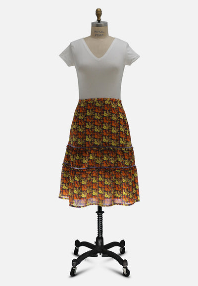 Vintage Clothing - Springtime Tier Skirt - Painted Bird Vintage Boutique & The Aviary - Dresses
