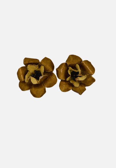 Vintage Clothing - Yellow Flower Clip Ons 'VIP' - Painted Bird Vintage Boutique & The Aviary - Dresses