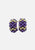 Purple and Gold Cluster Bead Clip-On Earrings - Deadstock 'VIP'