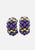 Purple and Gold Cluster Bead Clip-On Earrings - Deadstock 'VIP'