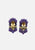 Purple and Gold Cluster Bead Clip-On Earrings - Deadstock 'VIP'