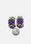 Purple and Gold Cluster Bead Clip-On Earrings - Deadstock 'VIP'