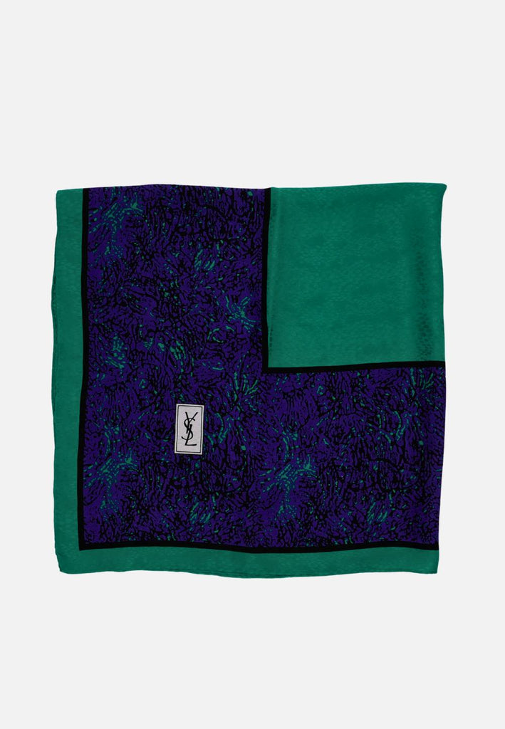 Yves Saint Laurent Silk Textured Print Square Scarf 'VIP'