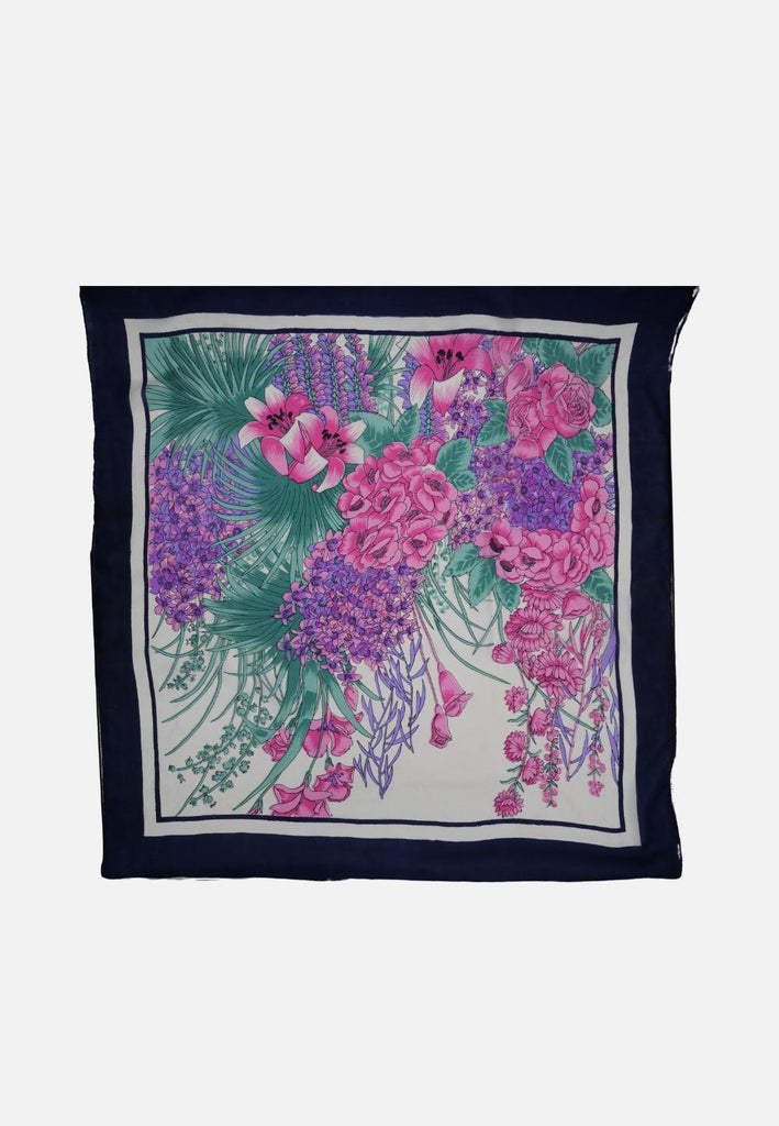 Botanical Garden Print Silk Square Scarf 'VIP'