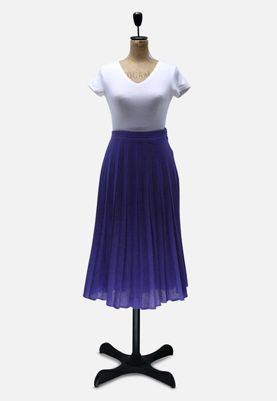 Vintage Clothing - Pretty Royal Pleats - Painted Bird Vintage Boutique & The Aviary - Skirts