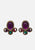 1980s Amethyst Cabochon Jewel Tone Clip-On Earrings 'VIP'