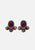 1980s Amethyst Cabochon Jewel Tone Clip-On Earrings 'VIP'