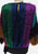 Silk Degrees 1980s Colour Block Feather Fringe Silk Blouse 'VIP'