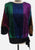 Silk Degrees 1980s Colour Block Feather Fringe Silk Blouse 'VIP'