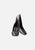 Metallic Pewter Leather Pumps, Ruched Toe Tapered Heel