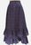 Indigo Teardrop Floral Double-Tier Ruffle Maxi Skirt 'VIP'