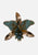 Vintage Clothing - Teal Orchid Flower Brooch with Blue Rhinestones | Gold-Tone Floral Pin | Vintage - Painted Bird Vintage Boutique & The Aviary - Brooch