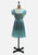 Vintage Clothing - Betty Stewart Originals NZ Floral Pleated Dress in Aqua Blue - Painted Bird Vintage Boutique & The Aviary - Dresses