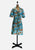 Tropical Vintage Scenic Print Cotton Button-Front Dress