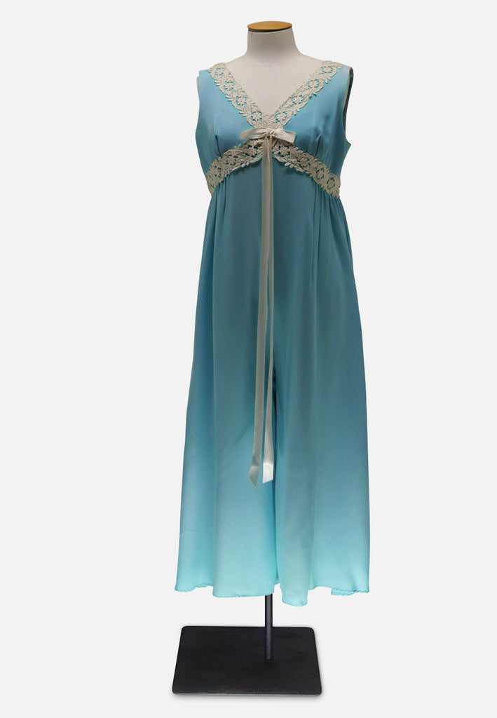 Vintage Clothing - Authentic Vintage French Teal Lace Palazzo Jumpsuit 'VIP' - Painted Bird Vintage Boutique & The Aviary - Jumpsuit