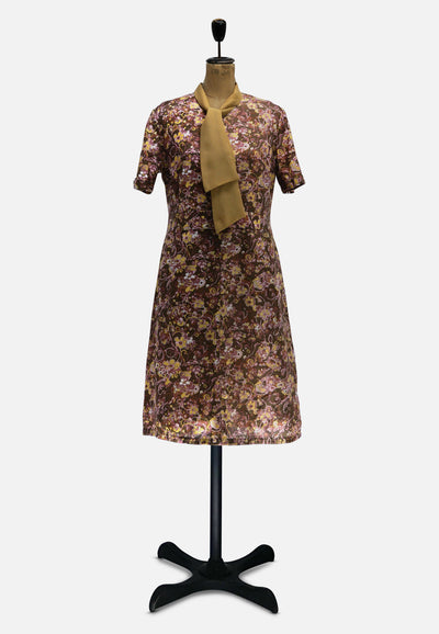 Vintage Clothing - Caramel and Custard Dress 'VIP' - Painted Bird Vintage Boutique & The Aviary - Dresses