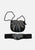 Black, Pewter and Gold Beaded Evening Bag and Belt Set 'VIP'