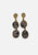 Turkish Designer Grey Quartz & Gold Plated Brass Stud Drop Earrings 'VIP'