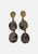 Turkish Designer Grey Quartz & Gold Plated Brass Stud Drop Earrings 'VIP'