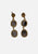 Turkish Designer Grey Quartz & Gold Plated Brass Stud Drop Earrings 'VIP'