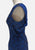 Cobalt Blue 1950s-1960s Starry Night Cowl Back Cocktail Dress
