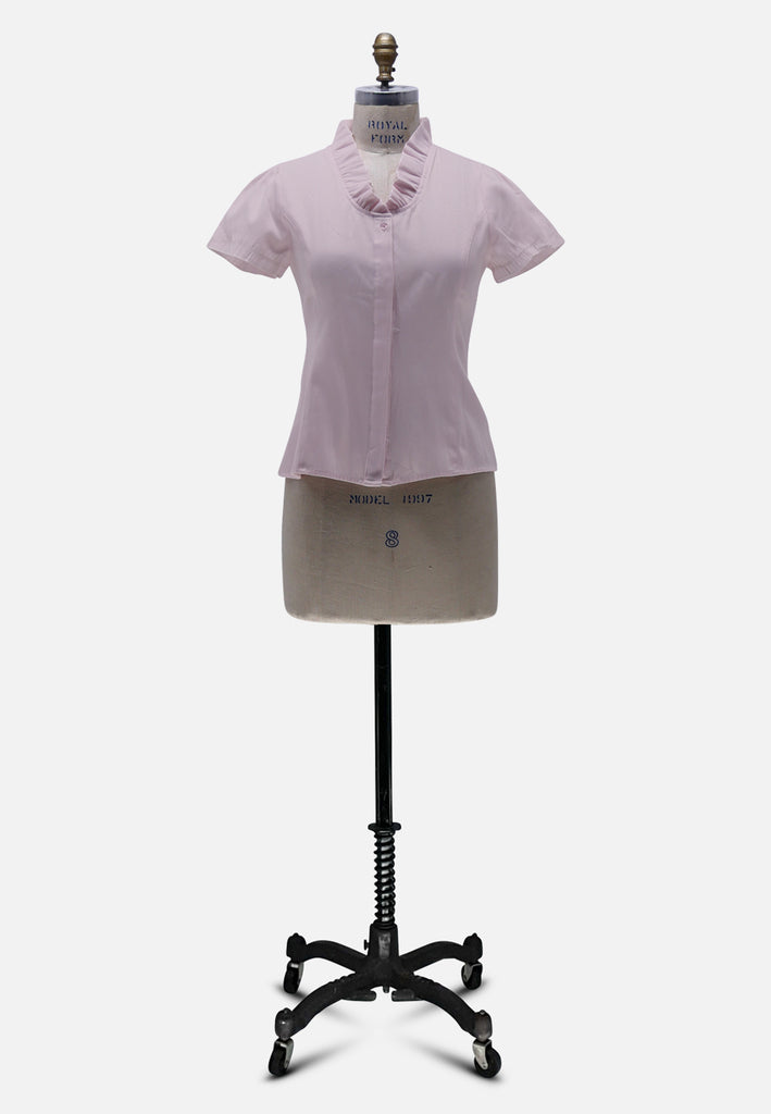 Vintage Clothing - Frill Neck Blouse 'VIP' - Painted Bird Vintage Boutique & The Aviary - Blouse