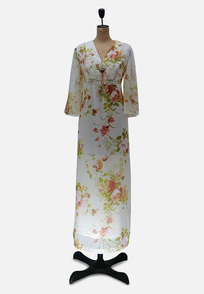 Vintage Clothing - Mayfair Floral Maxi 'VIP' NOT DONE - Painted Bird Vintage Boutique & The Aviary - Dresses