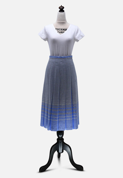 Vintage Clothing - Striper In Blue Skirt 'VIP' ND - Painted Bird Vintage Boutique & The Aviary - Skirt