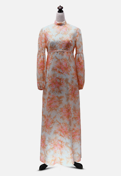 Vintage Clothing - Floral Sorbet Maxi Dress 'VIP' NOT DONE - Painted Bird Vintage Boutique & The Aviary - Dresses