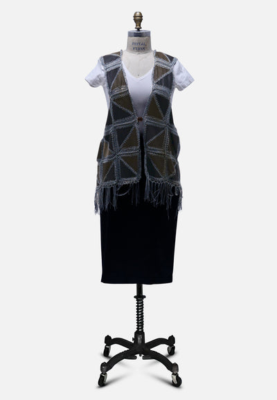 Vintage Clothing - Patchy Day Vest 'VIP' ND - Painted Bird Vintage Boutique & The Aviary - Waistcoat