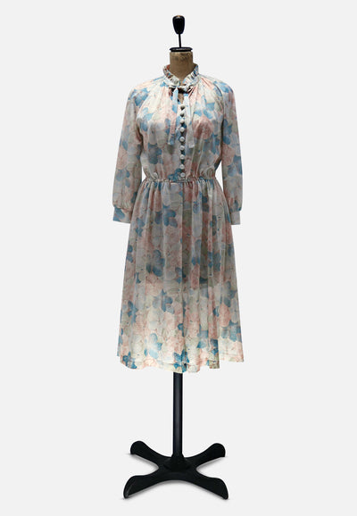 Vintage Clothing - Seafoam Floral Dress 'VIP' ND - Painted Bird Vintage Boutique & The Aviary - Dresses