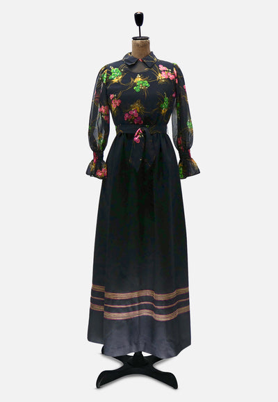 Vintage Clothing - Floral Love In Black 'VIP' - Painted Bird Vintage Boutique & The Aviary - Dresses