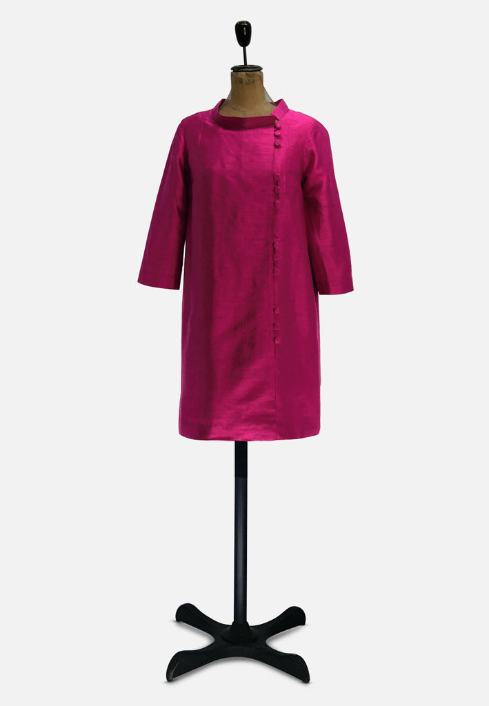 Vintage Clothing - Dragonfruit Silk Dress 'VIP' - Painted Bird Vintage Boutique & The Aviary - Dresses