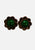 Vintage Clothing - Green Resin Cabochon Flower Clip-On Vintage Earrings 'VIP' - Painted Bird Vintage Boutique & The Aviary - Earrings