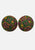 Vintage Clothing - Vintage Patterned Round Clip On Earrings 'VIP' - Painted Bird Vintage Boutique & The Aviary - Earrings