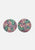 1980s Pastel Floral Print Resin Clip-On Earrings