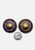 1980s Purple and Gold Medallion Clip-On Earrings 'VIP'