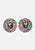 1980s Pastel Floral Print Resin Clip-On Earrings