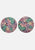 1980s Pastel Floral Print Resin Clip-On Earrings